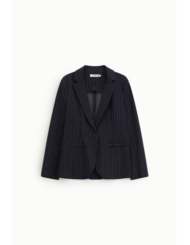 Blazer rayé à coupe régulière avec poches passepoilées Please
