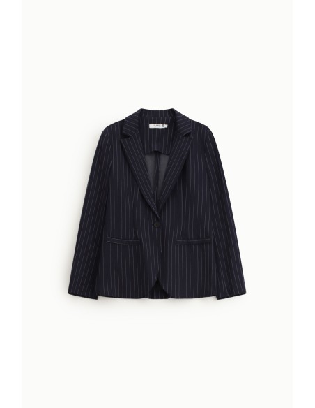 Blazer rayé à coupe régulière avec poches passepoilées Please