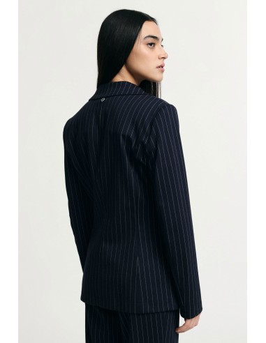 Gestreepte blazer met regular fit en paspelzakken Please