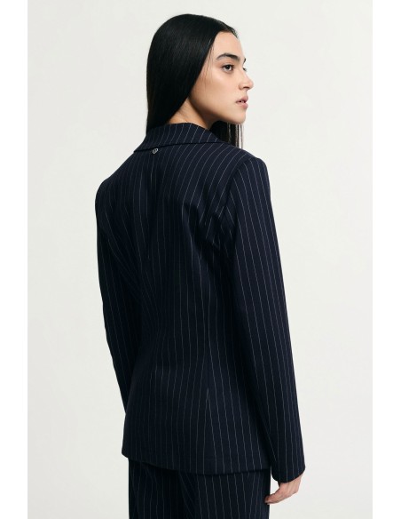 Gestreepte blazer met regular fit en paspelzakken Please