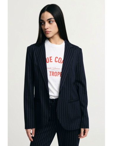 Blazer rayé à coupe régulière avec poches passepoilées Please