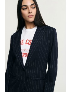 Gestreepte blazer met regular fit en paspelzakken Please