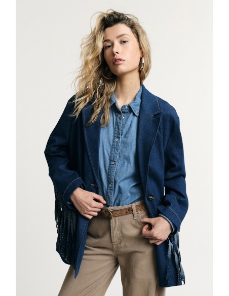 Blazer avec franges et fermeture à boutons Please