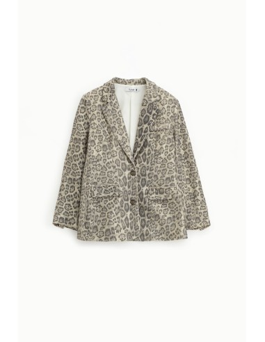Blazer met dierenprint en zakken aan de voorkant Please