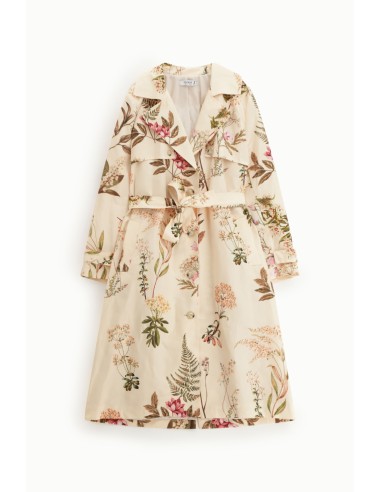 Trench-coat à imprimé floral avec ceinture et boutons Please