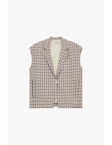 Gilet avec motif à carreaux et fermeture à boutons Please