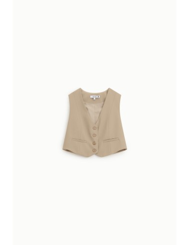 Gilet court avec boutons et poches sur le devant Please