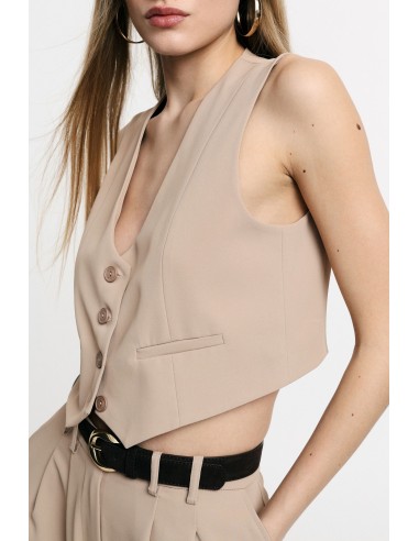 Gilet court avec boutons et poches sur le devant Please