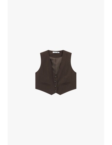 Gilet court avec boutons et poches sur le devant Please