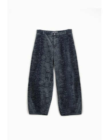 Balloon-jeans met slangenprint en hoge taille alstublieft