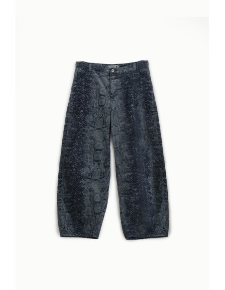 Balloon Jeans Taille haute à motifs de serpents Please