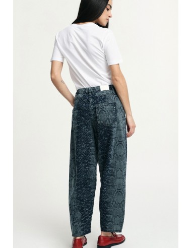 Balloon Jeans Taille haute à motifs de serpents Please