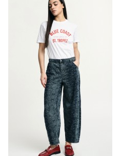 Balloon-jeans met slangenprint en hoge taille alstublieft