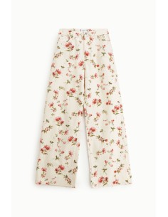 Pantalon palazzo à imprimé floral taille haute, s’il vous plaît 2