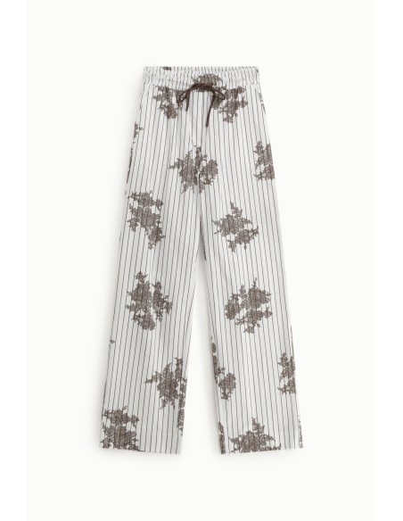 Pantalon palazzo fantaisie à rayures avec cordon de serrage, s’il vous plaît