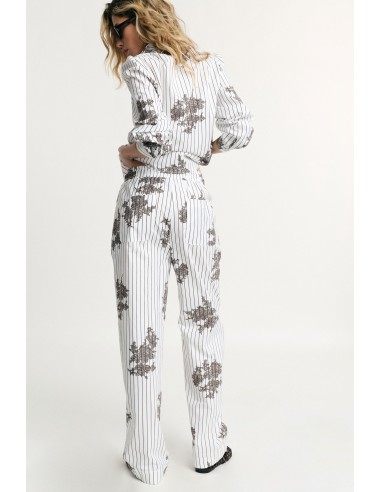 Pantalon palazzo fantaisie à rayures avec cordon de serrage, s’il vous plaît