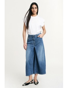 Jeans met wijde pijpen, hoge taille en vijf zakken Please