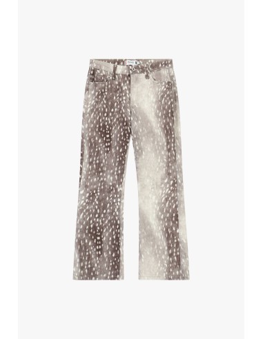 Cropped broek met luipaardprint, rechte pasvorm alstublieft