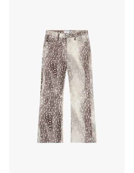 Pantalon cropped à imprimé léopard, coupe droite s’il vous plaît