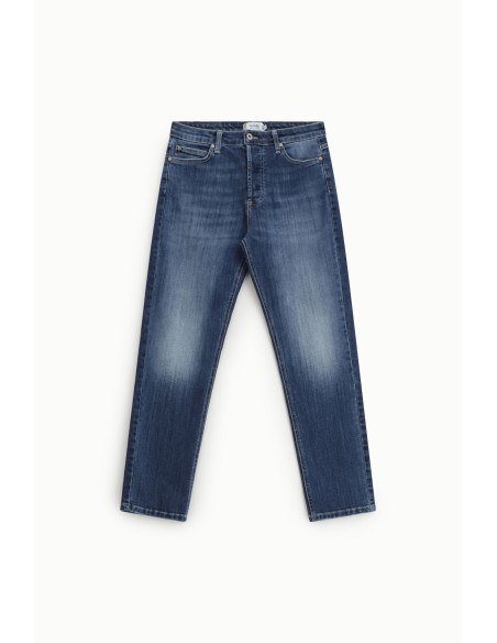 Jeans met rechte pijpen, hoge taille en gewassen effect Please