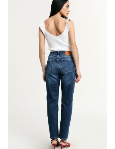 Jeans à jambe droite Taille haute Effet délavé Please