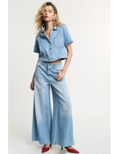 Jean large à taille haute avec poches Please