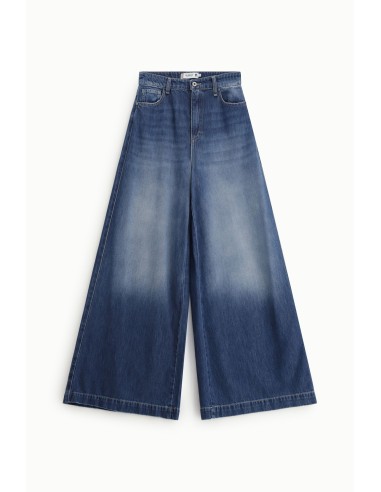 Jean wide leg taille haute effet délavé, s’il vous plaît