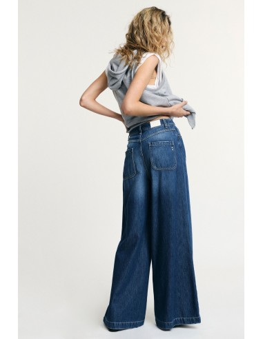 Jean wide leg taille haute effet délavé, s’il vous plaît