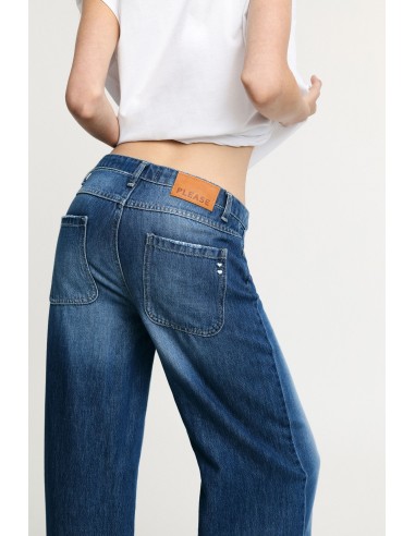 Jean large à taille haute avec poches plaquées, s’il vous plaît