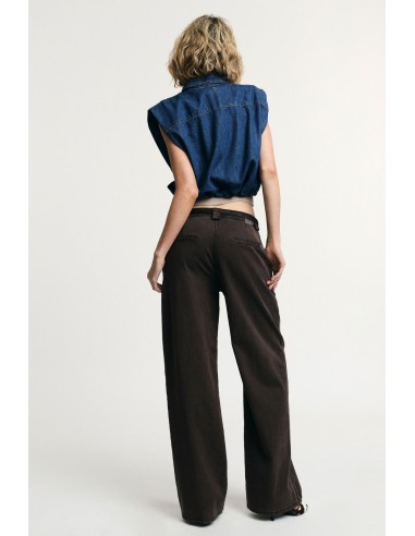 Pantalon palazzo taille basse à jambes largesVeuillez