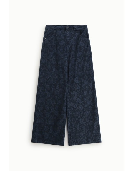 Jean large à imprimé floral taille haute Please