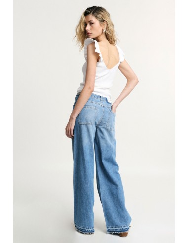 Jean wide leg à ourlet effiloché Please