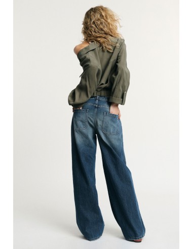 Jeans met wijde pijpen en details met een vintage-effect Please