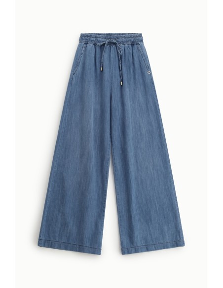 Jean à jambes larges avec taille haute élastiquée, s’il vous plaît