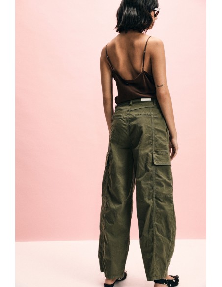 Pantalon palazzo cargo à poches taille haute Please