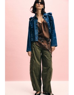 Pantalon palazzo cargo à poches taille haute Please
