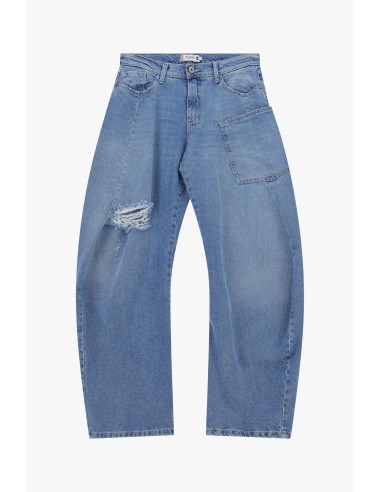 Jean wide leg déchiré avec poche plaquée, s'il vous plaît