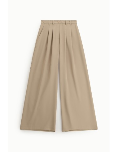 High-waisted palazzo broek met plooien aub