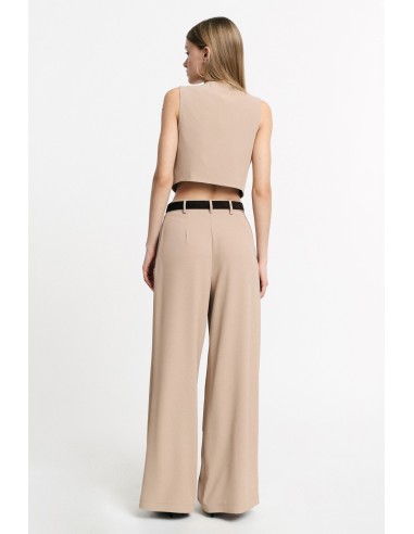 Pantalon palazzo taille haute à pinces Please