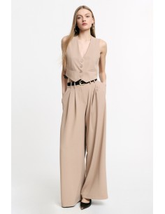Pantalon palazzo taille haute à pinces Please