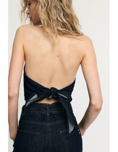Cropped Top With V-Neck And Back Knot Please (Top court avec col en V et nœud au dos)