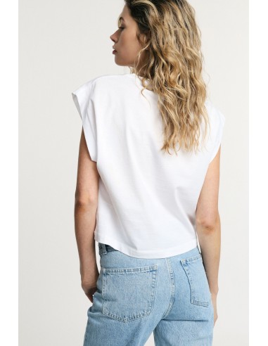 Mouwloze cropped top met ronde hals Please