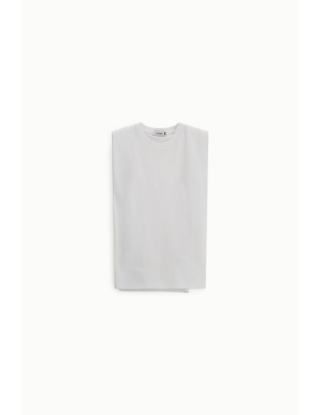 Tops sans manches Structured Shoulders Crew Neck Please
