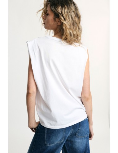 Tops sans manches Structured Shoulders Crew Neck Please