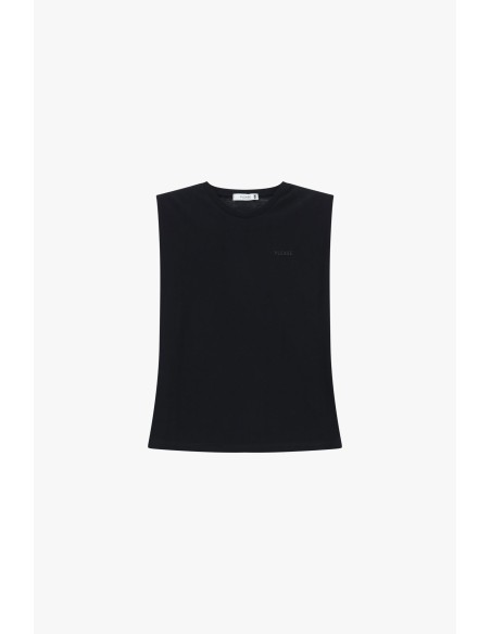 Tops sans manches Structured Shoulders Crew Neck Please