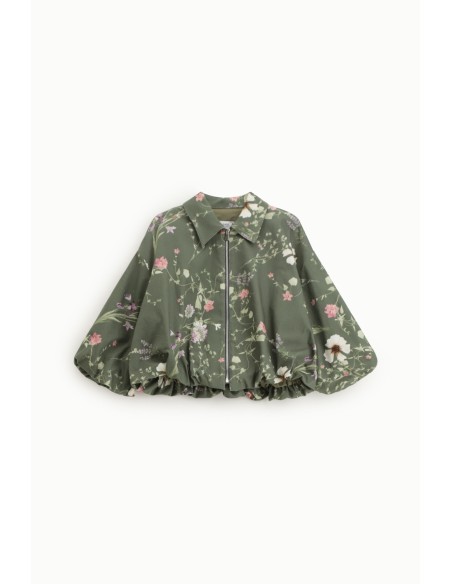 Veste bombardier courte avec fermeture éclair et imprimé floral Please