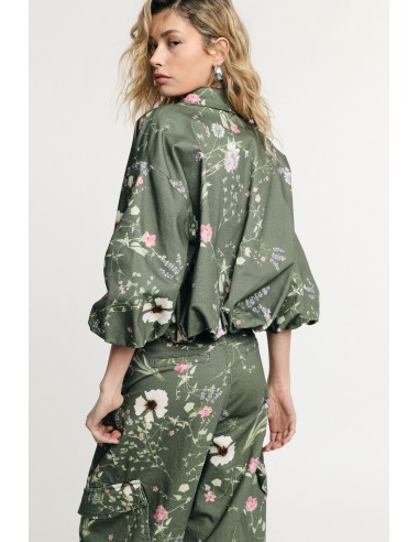 Veste bombardier courte avec fermeture éclair et imprimé floral Please