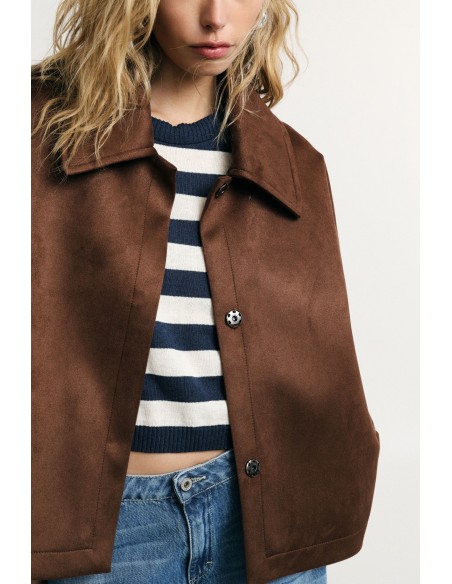 Over Shirt Jacket With Short Sleeves And Buttons Please (Veste de chemise avec manches courtes et boutons)