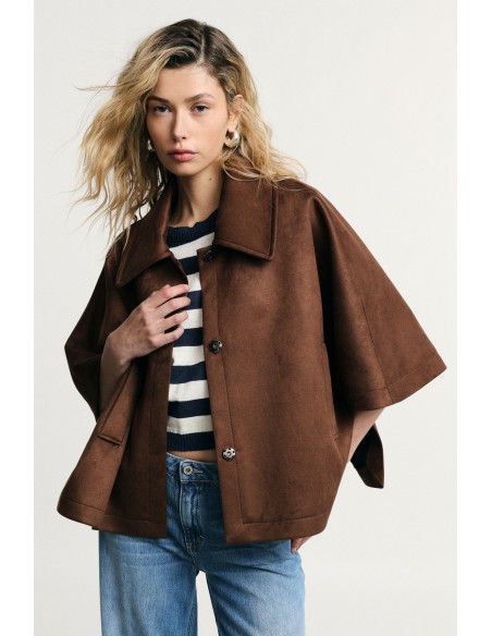 Oversized overhemdjasje met korte mouwen en knopen, alsjeblieft