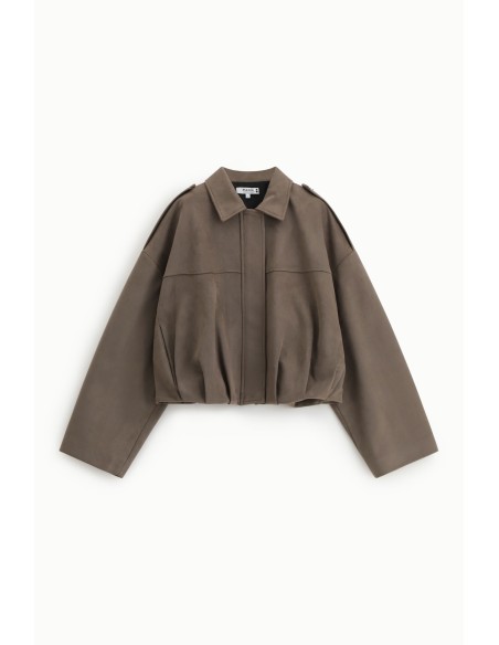Veste bombardier courte avec fermeture éclair et épaules structurées Please
